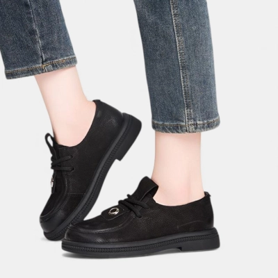 Полуботинки женские натуральная кожа черные D010-1 Полуботинки женские натуральная кожа черные D010-1