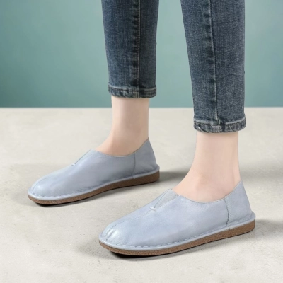 Туфли женские натуральная кожа серые YD259-2