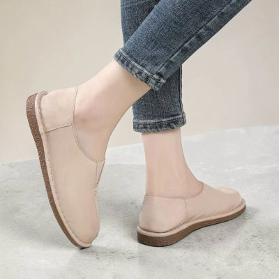 Туфли женские натуральная кожа бежевые YD259-4