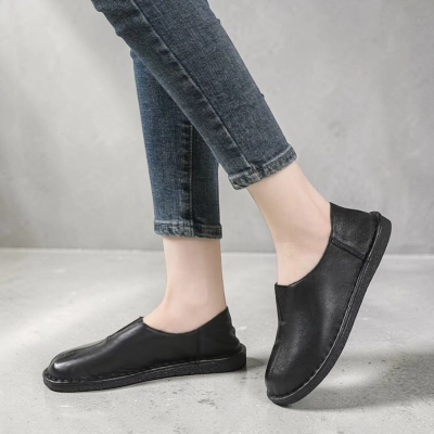 Туфли женские натуральная кожа черные YD259-3