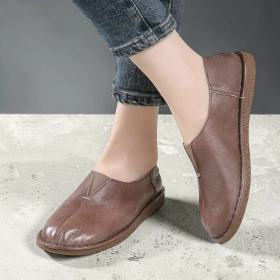 Туфли женские натуральная кожа коричневые YD259-1