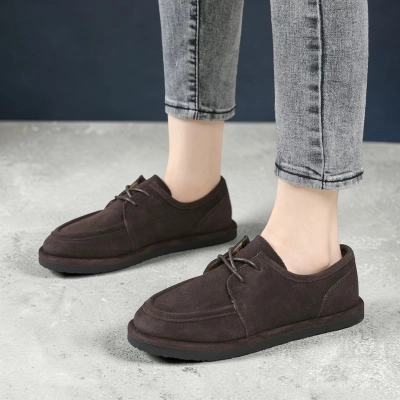 Полуботинки женские натуральная замша шоколадные YD300-1