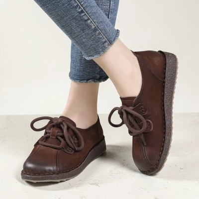 Полуботинки женские натуральная кожа шоколадные YD157-1