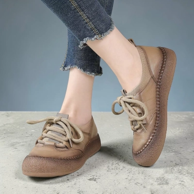 Полуботинки женские натуральная кожа бежевые YD134-3