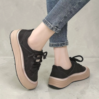 Полуботинки женские натуральная кожа черные YD194-1