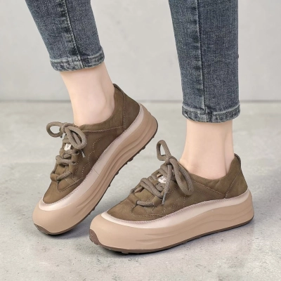 Полуботинки женские натуральная кожа коричневые YD194-5