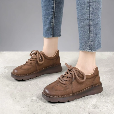 Полуботинки женские натуральная кожа шоколадные YD159-2