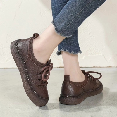 Полуботинки женские натуральная кожа шоколадные YD134-1