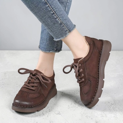 Полуботинки женские натуральная кожа шоколадные YD159-1