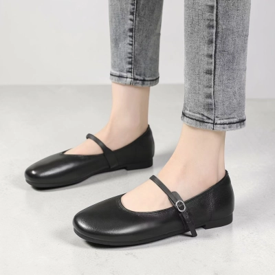 Туфли женские натуральная кожа черные MD378-3