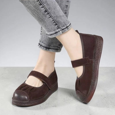 Туфли женские натуральная кожа шоколадные YD215-1