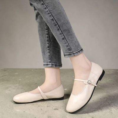 Туфли женские натуральная кожа бежевые MD378-1