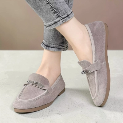 Лоферы женские натуральная замша капучино MD507-3