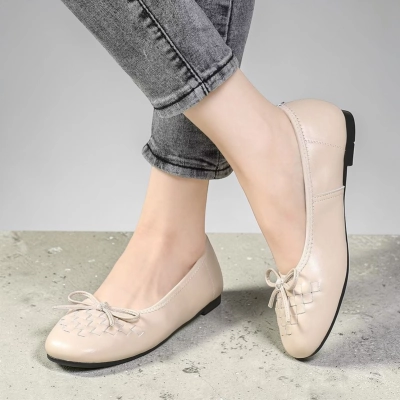 Балетки женские натуральная кожа бежевые MD370-2