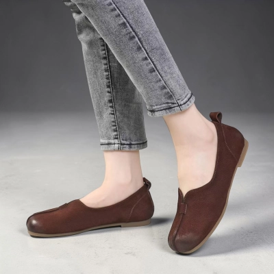 Туфли женские натуральная кожа шоколадные MD366-2