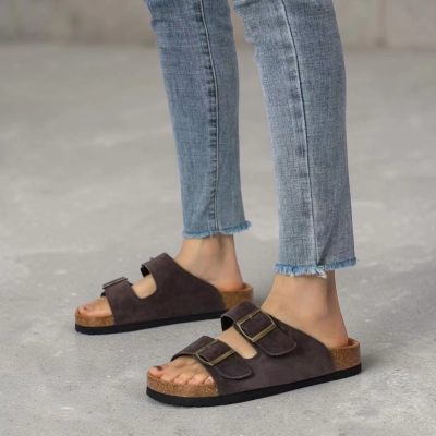 Мюли женские на лето натуральная замша шоколадные BL543-11