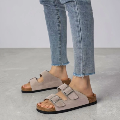 Мюли женские на лето натуральная замша капучино BL543-9