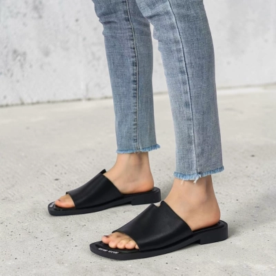 Мюли женские на лето натуральная кожа черные BL640-3