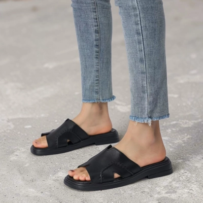 Мюли женские на лето натуральная кожа черные BL633-3