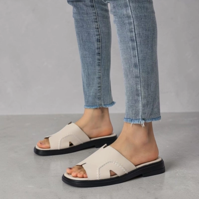 Мюли женские на лето натуральная кожа бежевые BL633-9