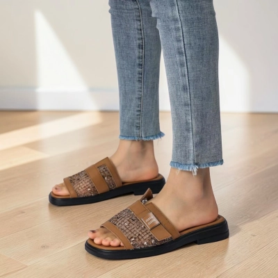 Мюли женские на лето натуральная кожа коричневые BL639-11