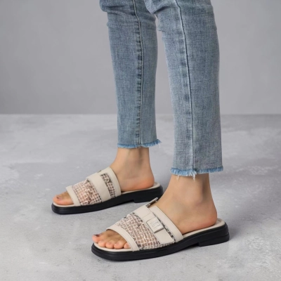 Мюли женские на лето натуральная кожа бежевые BL639-2