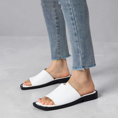 Мюли женские на лето натуральная кожа белые BL640-1