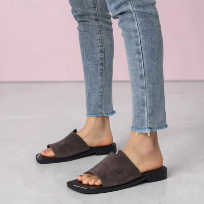 Мюли женские на лето натуральная замша шоколадные BL640-15