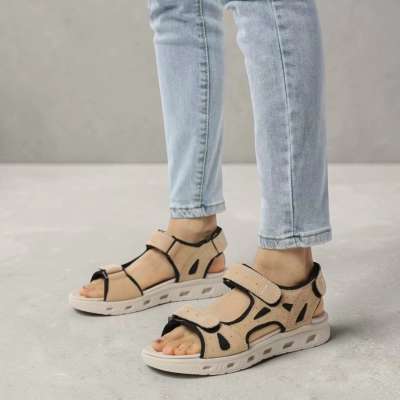 Сандалии женские на лето натуральная кожа бежевые BL632-16