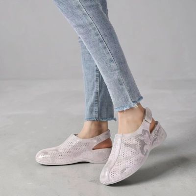 Сабо закрытые женские на лето натуральная кожа бежевые YL277-3