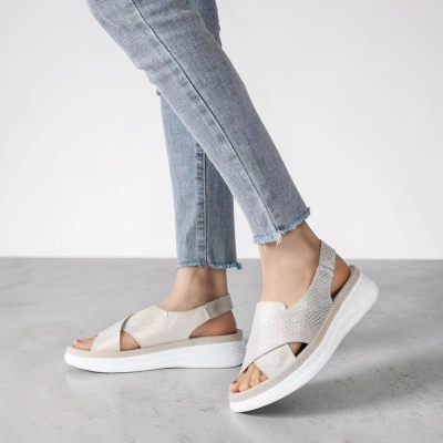 Сандалии женские на лето натуральная кожа капучино YL275-3