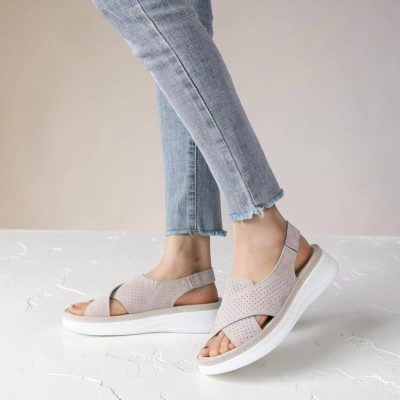 Сандалии женские на лето натуральная кожа бежевые YL275-2