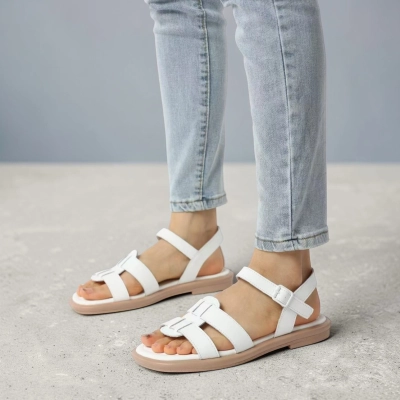 Босоножки женские на лето натуральная кожа белые BL643-1