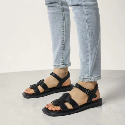 Босоножки женские на лето натуральная кожа черные BL643-3