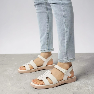 Босоножки женские на лето натуральная кожа бежевые BL643-2