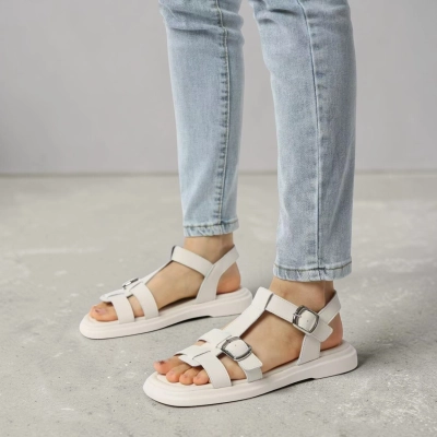 Босоножки женские на лето натуральная кожа бежевые BL636-2