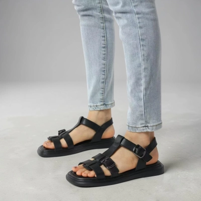 Босоножки женские на лето натуральная кожа черные BL636-3