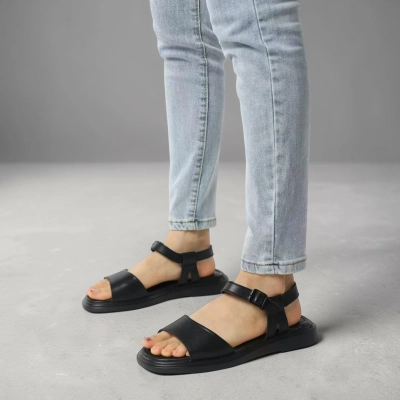 Босоножки женские на лето натуральная кожа черные BL637-3