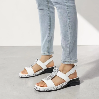 Босоножки женские на лето натуральная кожа белые BL638-1