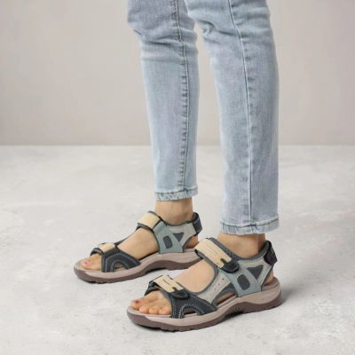 Сандалии женские на лето натуральная кожа серые BL419-5