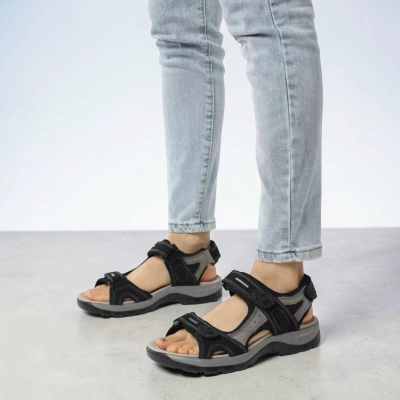 Сандалии женские на лето натуральная кожа черные B419-7