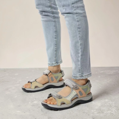 Сандалии женские на лето натуральная кожа серые B419-4