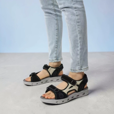 Сандалии женские на лето натуральная кожа черные BL632-3