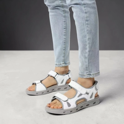 Сандалии женские на лето натуральная кожа белые BL632-1