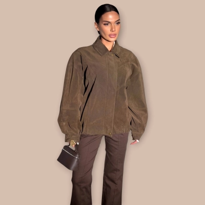 Замшевый бомбер коричневый 5777 Замшевый бомбер коричневый 5777