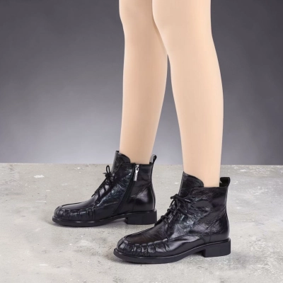 Полусапоги женские натуральная лак кожа черные K529-2