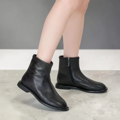 олусапоги женские натуральная кожа черные GE155-1