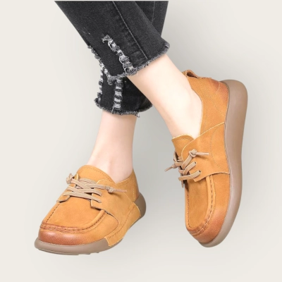 Полуботинки женские натуральная кожа горчичные D019-7