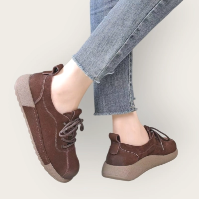 Полуботинки женские натуральная кожа шоколадные YD233-2