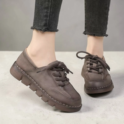 Полуботинки женские натуральная кожа капучино YD196-2